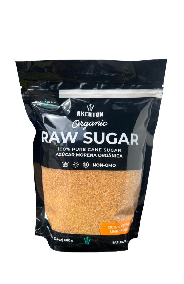 Organic Raw Cane Sugar 24 oz | 1.5 lb. All Organic Foods and Goods Organic Sugar from Akenton
